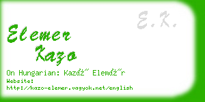 elemer kazo business card